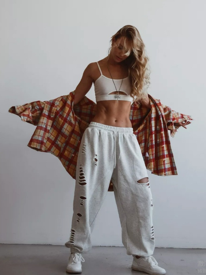 Pantalones de piernas anchas de verano de algodón, pantalones de cintura alta, pantalones casuales deportivos de estilo hip-hop