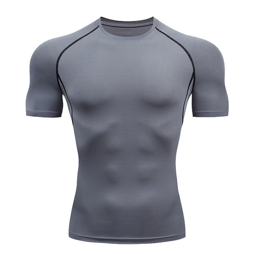 Source Factory Shaping clothes Men's quick-drying casual top Cross-border fitness short-sleeved T-shirt sportswear compression
