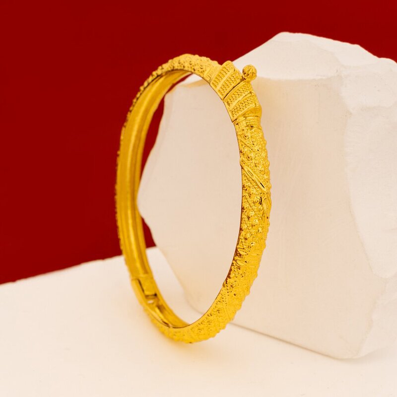 Open-Ended Women's Charm Bracelet Dubai Flower Shiny Bracelet African Designer Ethiopian Fashion Ladies' Bracelet