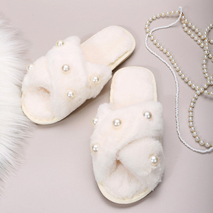 ëë��ЬŮ2024�ﶬ����Ӽ������bp�ƾ�Plush slippers women