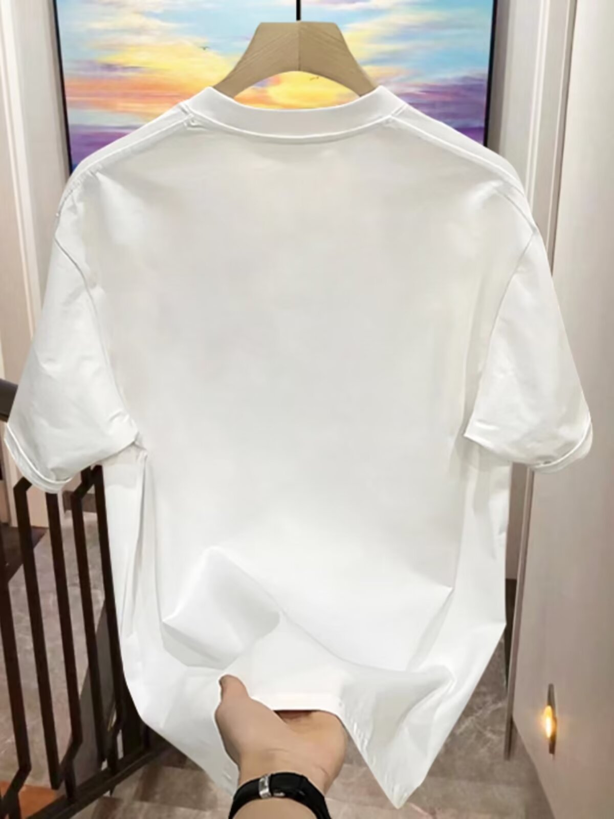 T-shirt corta in stile americano per giovani uomini e donne, top estivo a maniche lunghe, casual e alla moda, per Instagram_voghion.com