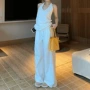 辣妹气质露背高腰阔腿裤