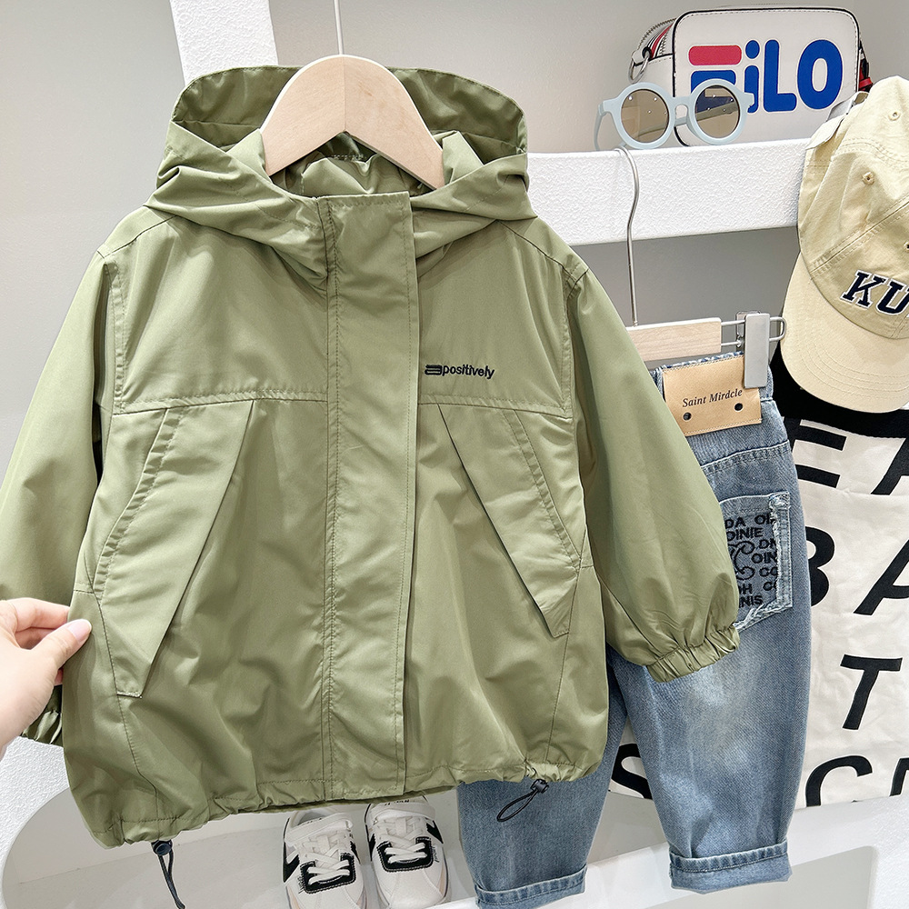 Children's autumn soft travel jacket for boys with hood