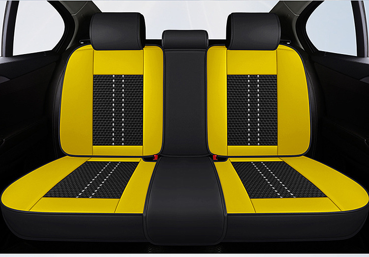 Car Seat Cushion, Suitable for All Seasons, Full Leather, New Model Car Cushion, Seat Cover, Ice Silk Nappa Leather Special Seat Cushion Car Cover