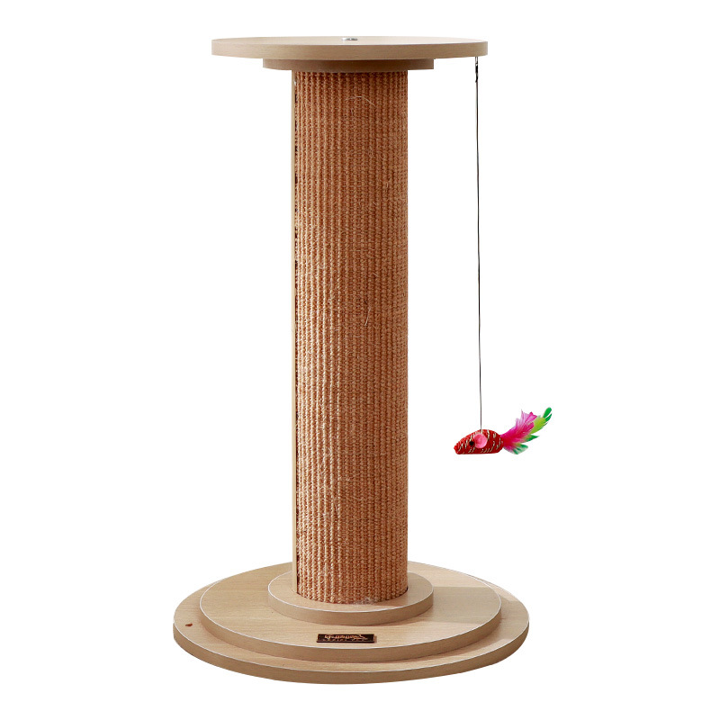 Placa de agarre de gato de sisal de madera maciza al por mayor, columna de agarre de gato, marco de escalada vertical para gato, marco de agarre para gato, columna de garras afiladas, suministros de juguete para gatos