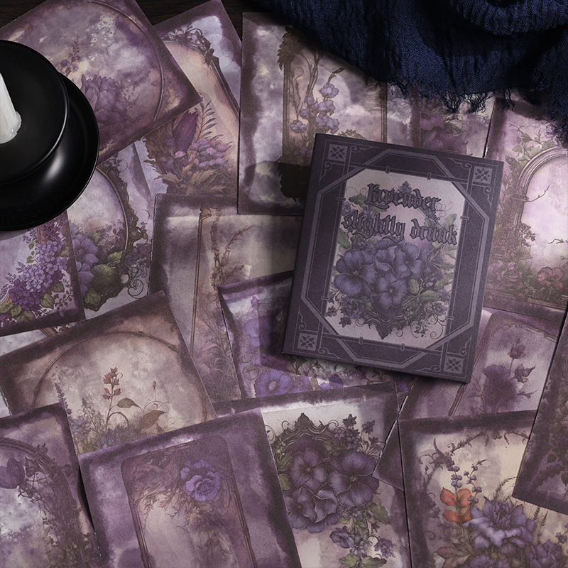 Cuaderno de notas de flores no pegajosas, papel DIY, cuentas de mano, material de fondo de paisaje, papel de notas