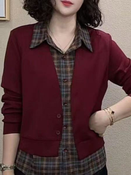 一件代发直播款服饰2025秋季新款时尚拼色百搭减龄宽松长袖卫衣女|undefined