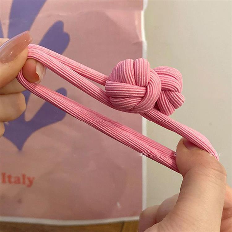 Holiday, Daily Occasion Solid Color Pattern Women's Sweet Solid Color Rib-Knit Hair Tie