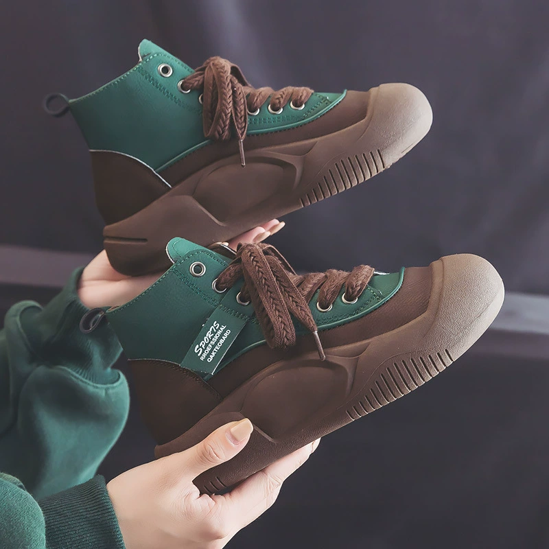 High low boots, footwear, universal sneakers for elementary school students, Korean style, bread