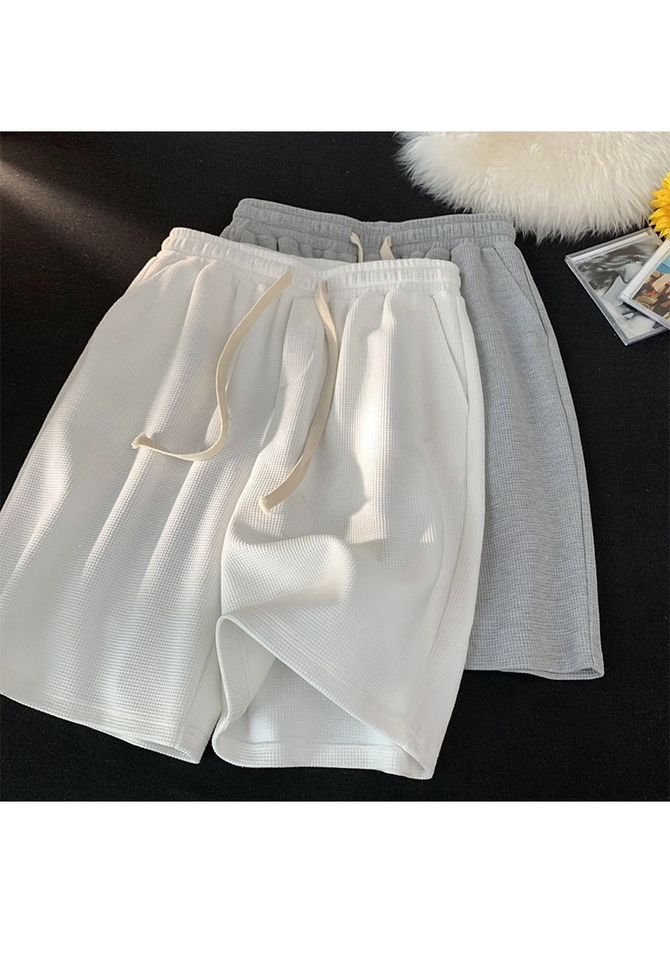 Men's Summer Sports Casual Shorts Loose Plus Size Waffle Five Point Pants New Style_viptrois.com