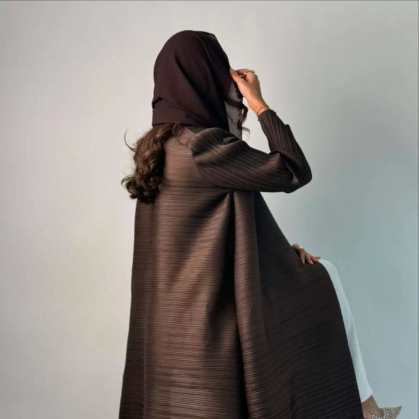 Платье абая Miyake, складчатый женский длинный кардиган, стиль Дубай, легкий элегантный наряд ближневосточного стиля