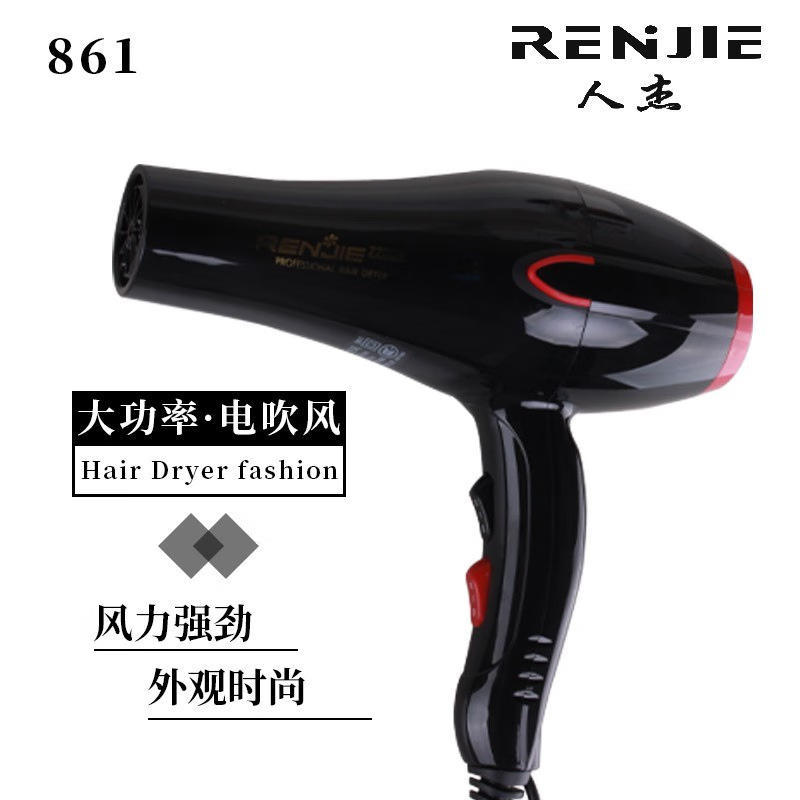Renjie 861 Hair Dryer 2200W High Power Hair Dryer Cold and Hot Air Hair Care Constant Temperature Hair Salon Big Wind