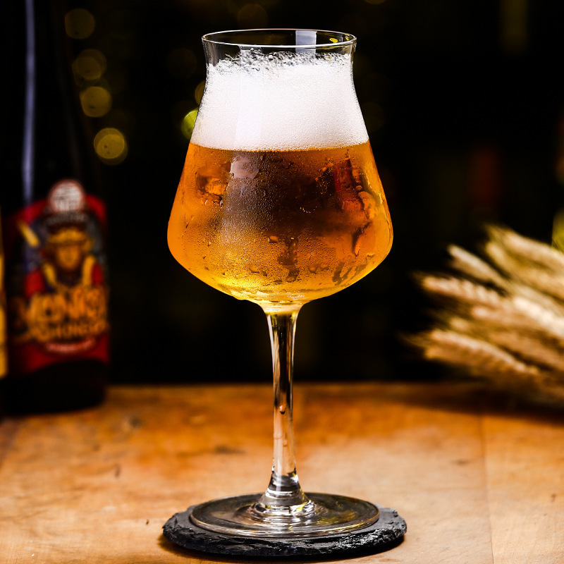 Vaso de cerveza especial fresco de teku artesanal belga, copa de tulipán, copa de vino tinto de cristal, copa de vino