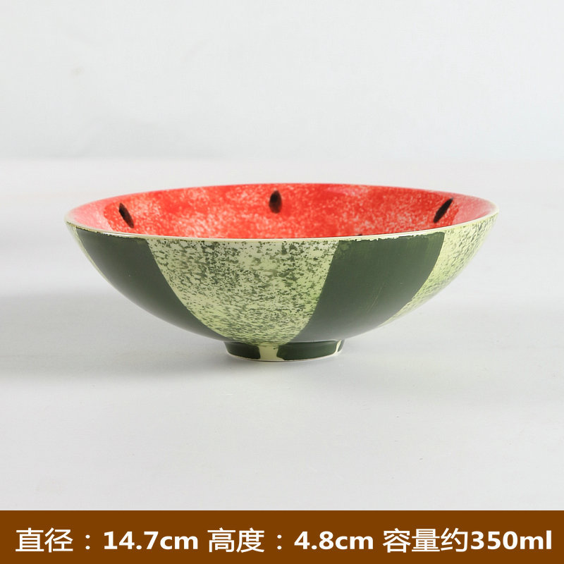 5.8inch 손으로 그린 수박 뾰족한 발 그릇/조각