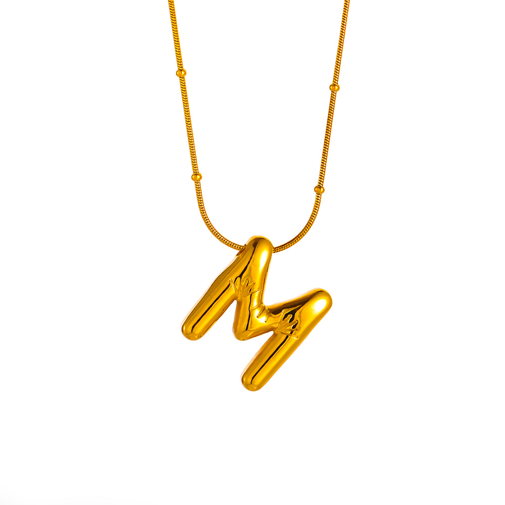 Acier Au Titane Plaqué Or 18K De Base Style Simple Style Classique Placage Lettre Pendentif display picture 9