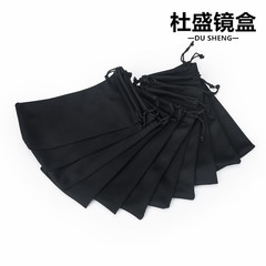 眼鏡袋 黑色針織眼鏡袋 太陽鏡袋 雙繩束口收納袋  廠家直銷