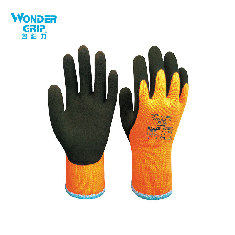Guantes a prueba de agua de trabajo de trabajo de trabajo antideslizante, látex grueso y resistente al desgaste, jardinería, acuática y frío