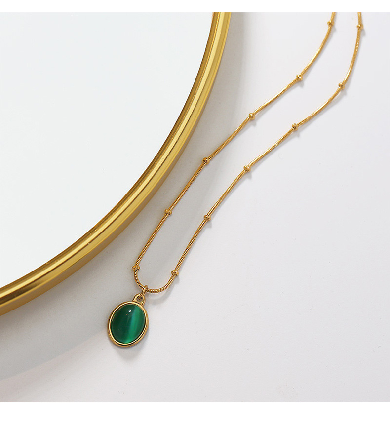 Simple Style Geometric Titanium Steel Tassel Plating Zircon Pendant Necklace 1 Piece