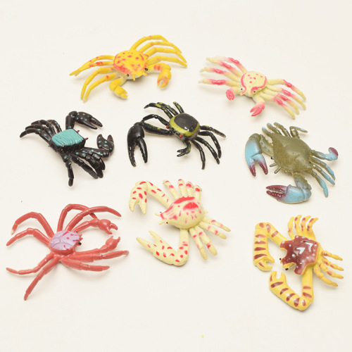 Small crab model toy soft rubber swimming crab mini marine animal fish tank sand table landscaping props