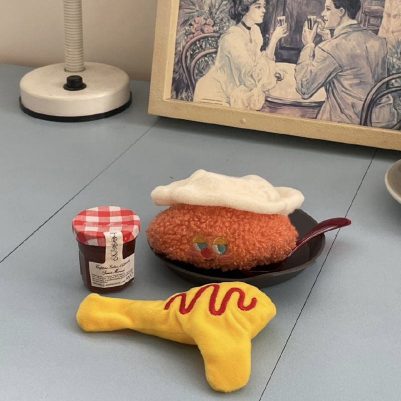 Korean Pet Dog Sound-Making Food-Hiding Sniffing Slow-Eating Toy, Kimchi Fried Rice, Durable Self-Entertainment Cat Boredom-Relief Toy