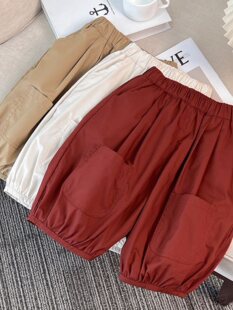 Boys and Girls Summer Lantern Pants 2025 New Summer Children's Pants Korean Style Cropped Pants Trendy
