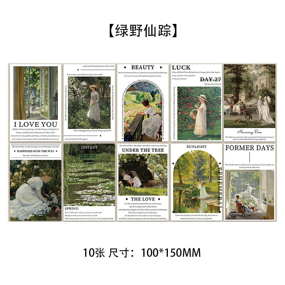 10 tarjetas de tinta micro tarjetas postales de dibujos animados de alto nivel dormitorio posters de pared decoración de fondo pegatinas de pared