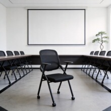 带写字板折叠培训桌椅一体桌凳会议室学生椅带桌板会议椅子办公室