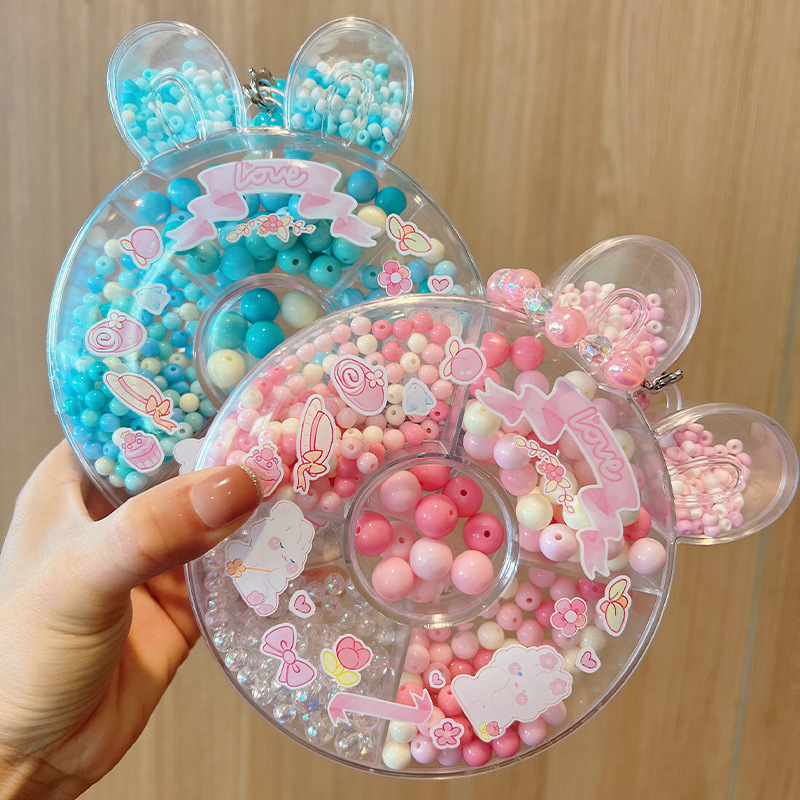 Children's Bead Stringing DIY Material Kit for Girls Necklace Bracelet Accessories Bead Stringing Toy Gift