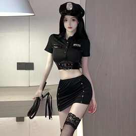 林林婷性感情趣内衣女警SM制服诱惑套装激情调情火辣床上睡衣8018