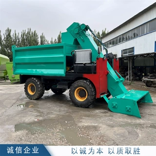 四轮断气刹柴油清粪车堆积牛粪清运铲粪机装卸运输一体多用粪污车