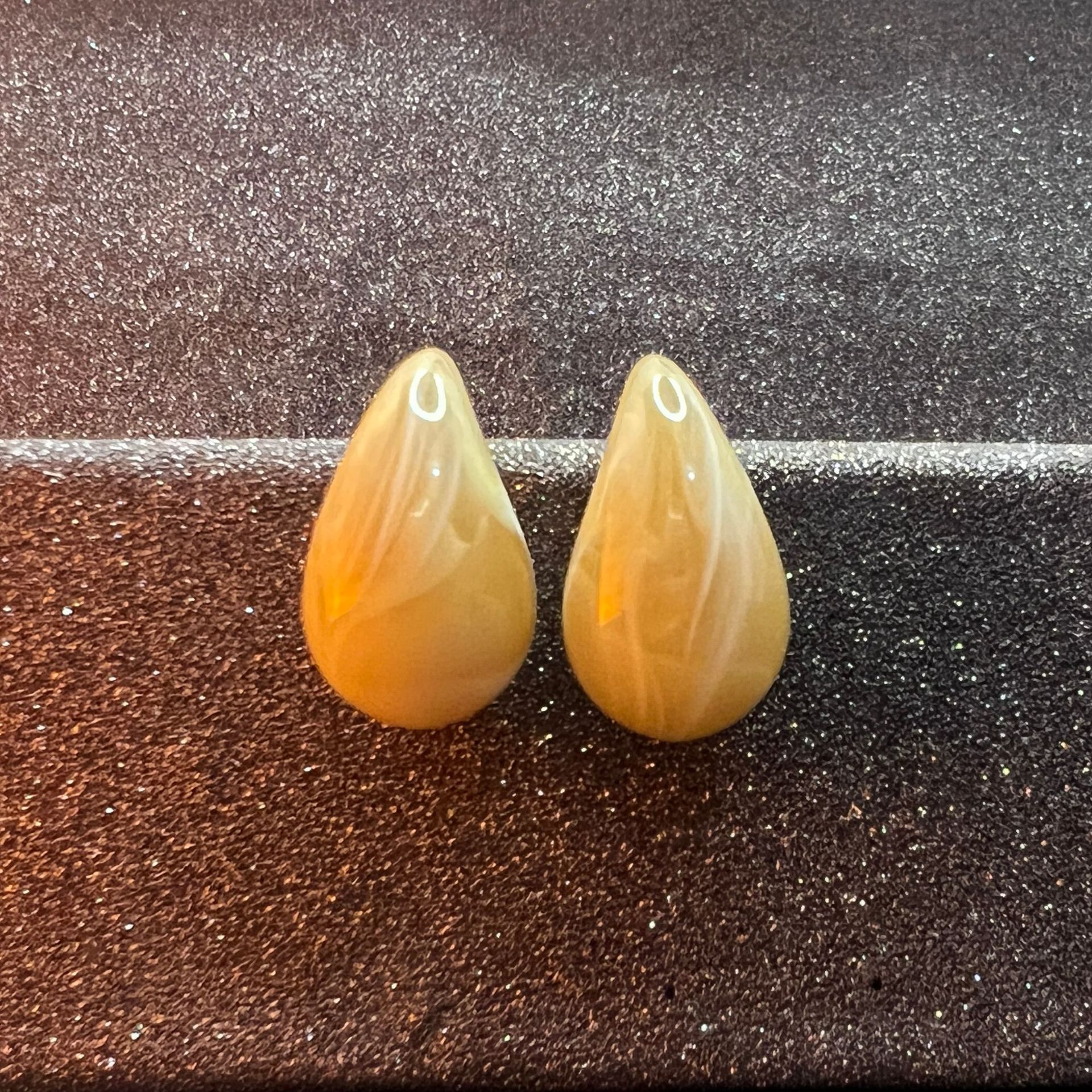 18K pendientes de oro pendientes de gota elegante personalidad simple gran acrílico color caramelo Venta caliente guisantes pendientes