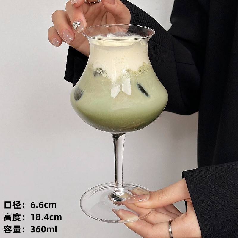 Retro ins ventilación boca boca boca especial taza de bebida de hielo alto cristal americano taza de café latte taza de cóctel personalizada