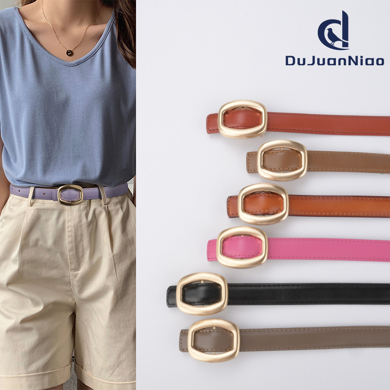 Women's Genuine Leather Belt, Versatile and Simple, Suitable for Casual Pants and Jeans, Korean Style, Fashionable, in Stock