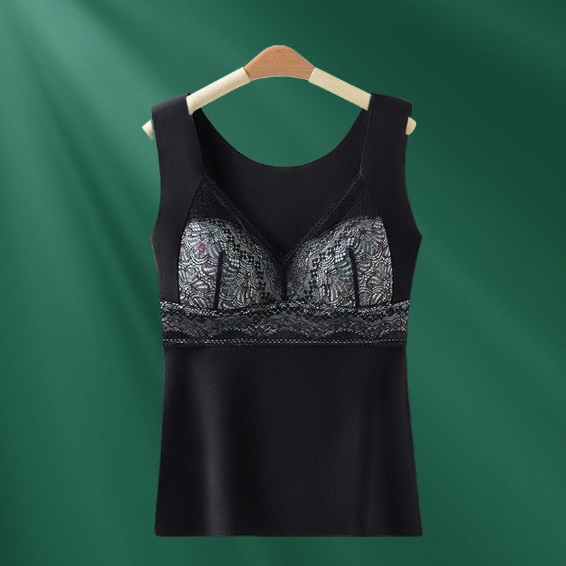 Otoño e Invierno estricta selección cuerpo que forma el chaleco sujetador forrado de vellón de terciopelo cepillado calefacción sin costuras ropa interior térmica para las mujeres