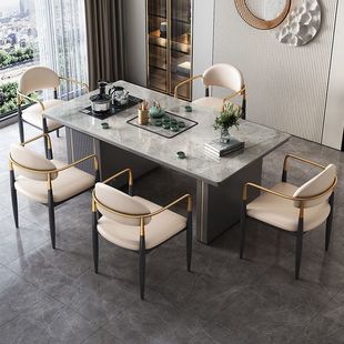 Light Luxury Modern Simple Home Office Multi-Functional Italian Tea Table Balcony Slate Tea Table All in One Set
