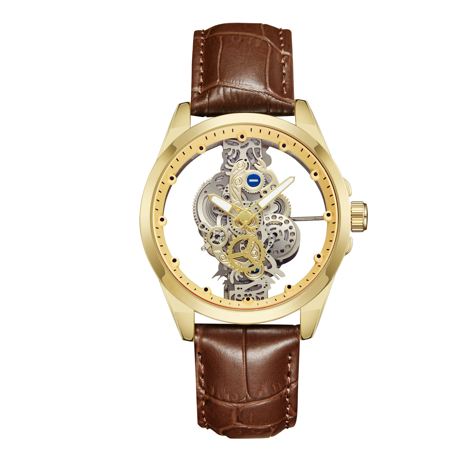 Automatic Mechanical Watch For Men Double Sided Skeleton Design_voghion.com