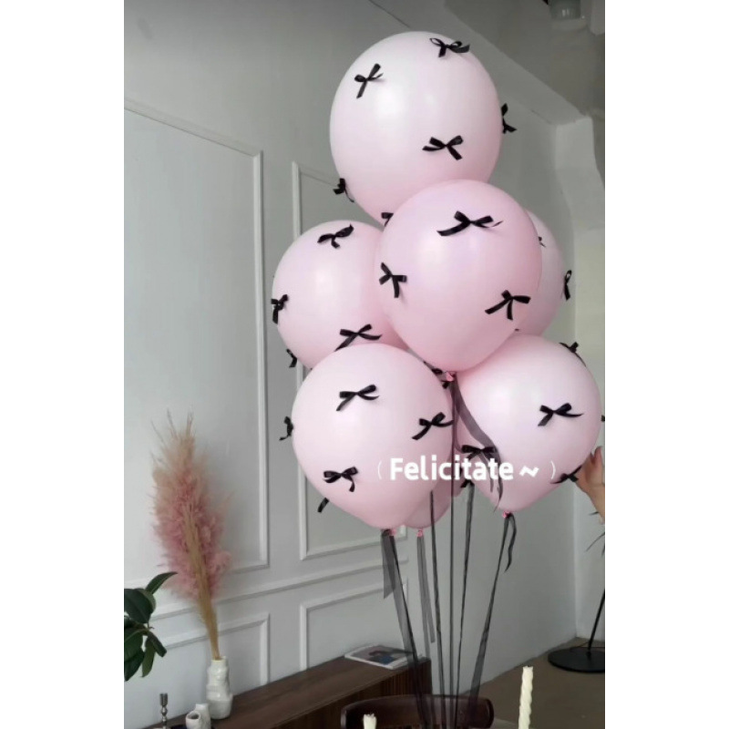 透明蝴蝶结气球布置场景装饰生日派对订婚结婚飘空马卡龙气球|undefined