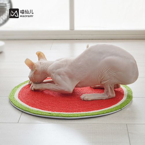 Meow Fairy Cat Supplies Watermelon Cat Scratching Board Cat Toy Sisal Mat Cat Daily Supplies Sisal Cat Scratching Board