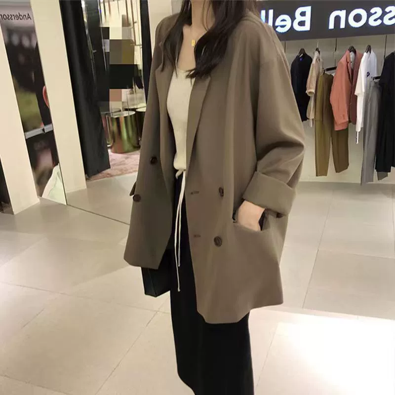 Маленький пиджак цвета карри женский весенний ретро темперамент свободный повседневная мода высокого чувства нишевые топ