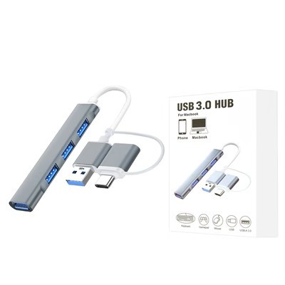 USB Type-c 2-in -1 to 4 USB★★[Gray] boxed