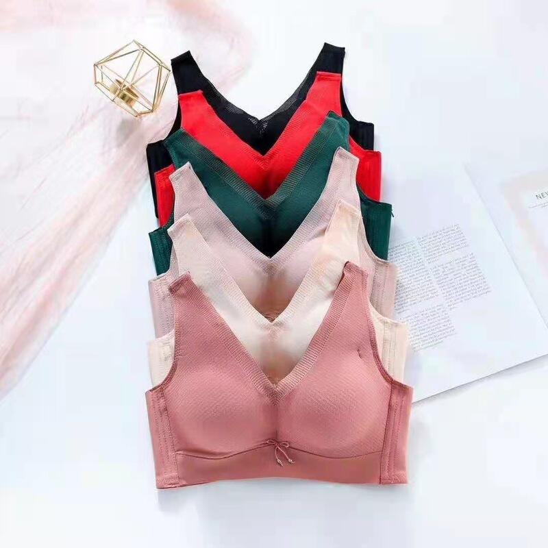 Hanerli 9803 vest Q elastic skin-friendly cotton wireless bra cotton lining soft breathable four breasted underwear