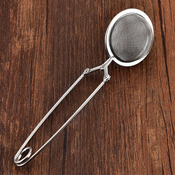 Creative 304 stainless steel handle tea ball tea clip tea brewing mesh filter hot pot stewed seasoning mesh