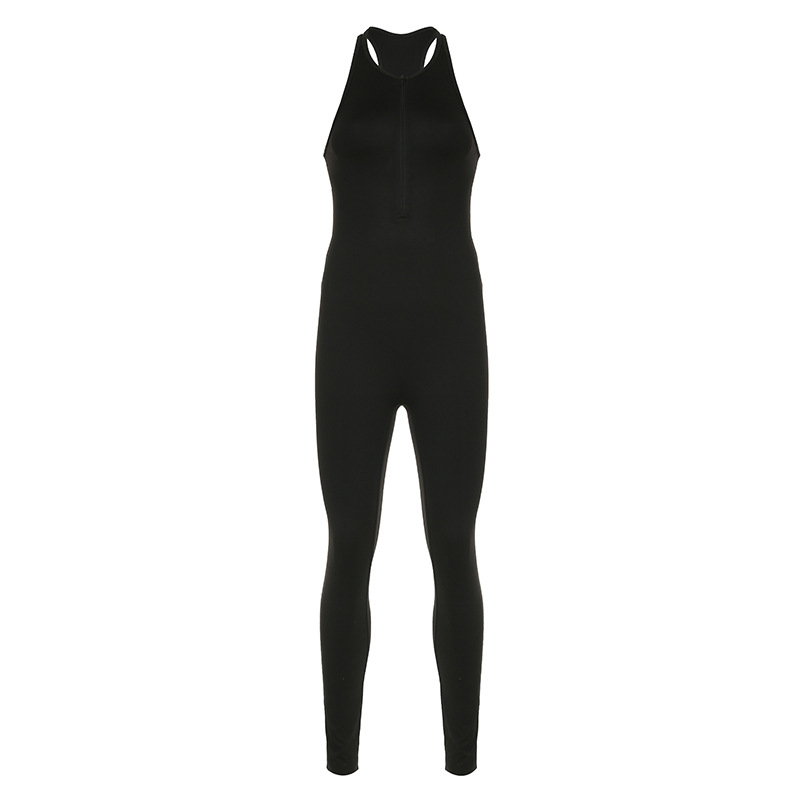 Women's Fitness Gym Yoga Simple Style Sports Solid Color Full Length Jumpsuits display picture 2