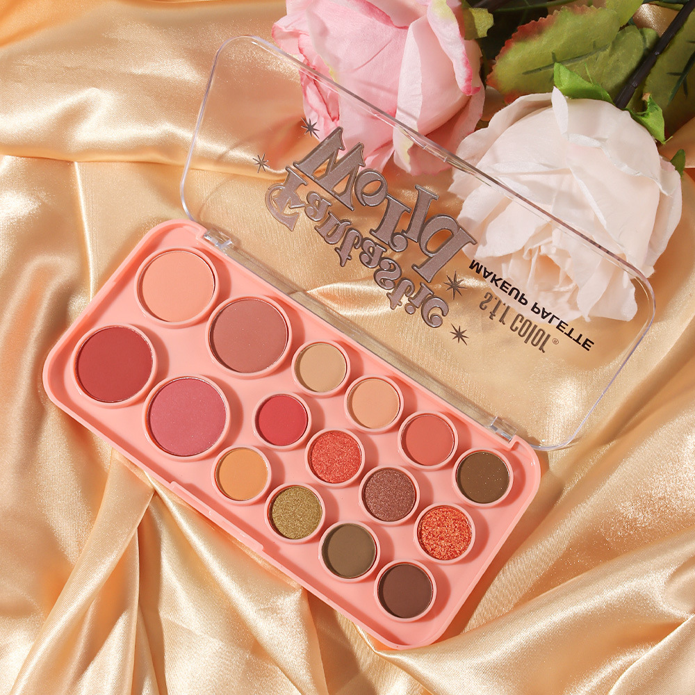 s.f.r color comercio exterior al por mayor fácil de colorear perla matte eye shadow blush 2 en 1 bandeja de maquillaje multifuncional