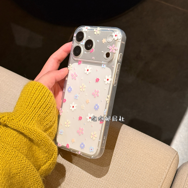 Bubble Post Office Ins-Style Spring Colorful Floral Phone Case Suitable for Apple 17 Pro Max Transparent iPhone 1