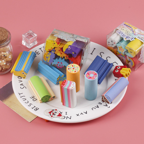 Small animal dessert simulation mini children's cartoon eraser creative cute primary school student writing pencil eraser stationery