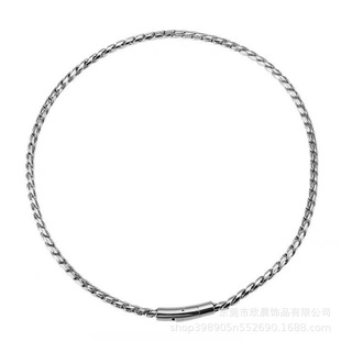 Fashionable Necklace Stainless Steel Necklace One Snap Button Flower Basket Chain Men's Necklace European and American Aggressive Titanium Steel Hip-Hop Jewelry