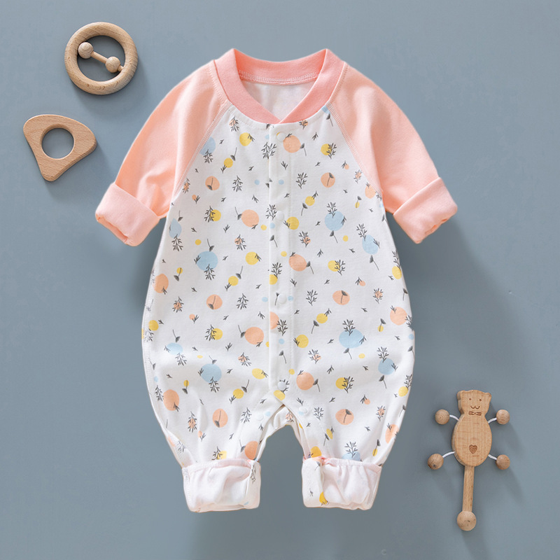 Estilo Occidental recién nacido ropa de bebé Primavera de manga larga mameluco Delgado princesa bebé niña mono primavera y otoño mameluco