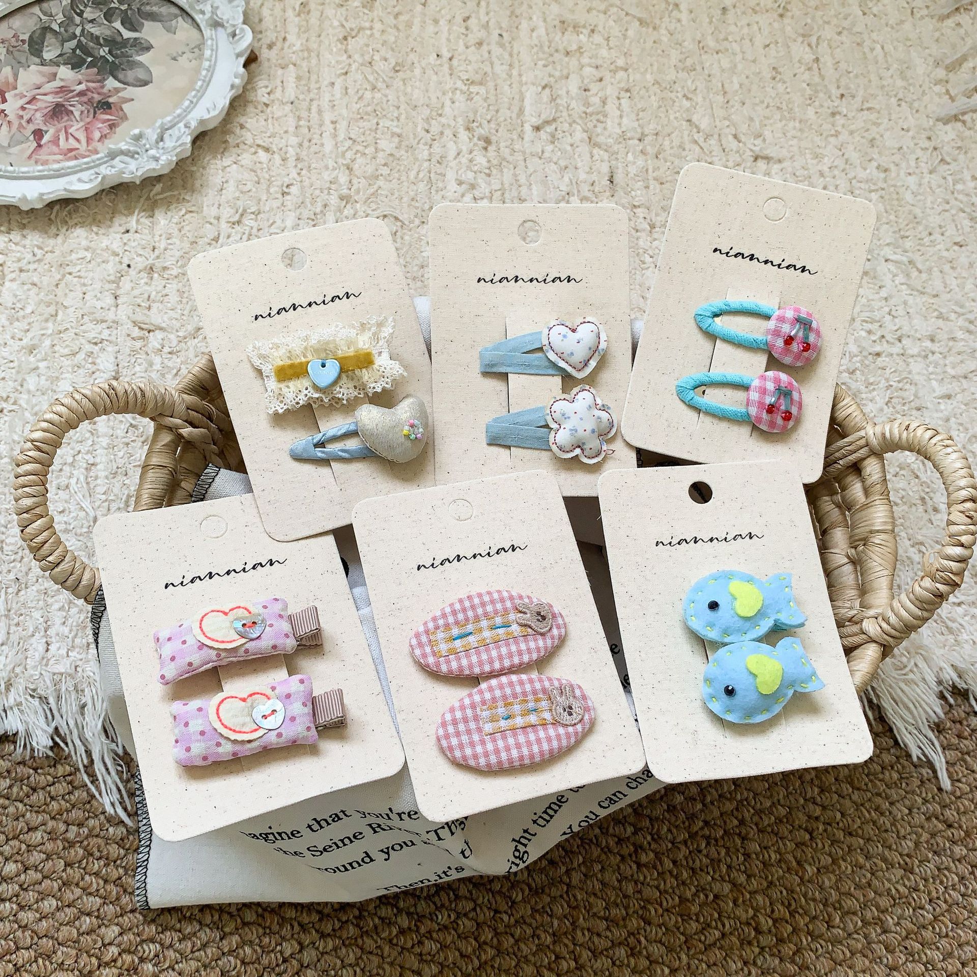 Caña de azúcar de pera ropa infantil pinzas de cabello para niños flores dulces niñas arco pinzas de cabello para bebés ondulados puntos de frangeo BB pinzas de cabello