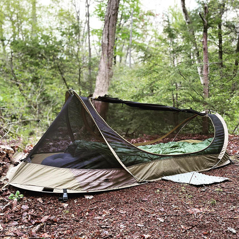 愛尚新品アウトドアシングル戦術テント防蚊虫防水野外テントはアウトドア折り畳みベッドと組み合わせることができます。